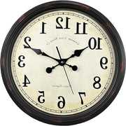 Cronometro da parete classico silenzioso non ticchettante 16'' grande orologio da parete extra vintage con vetro curvo funziona con batterie adatto per uso domestico cucina soggiorno camera da letto