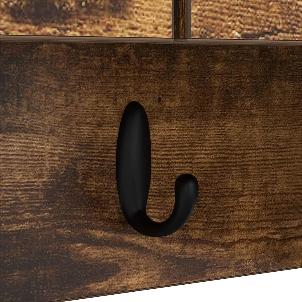 Appendiabiti a muro con lo scaffale Rovere fum¨¦ 80 x 20 x 30 cm CFW9107519
