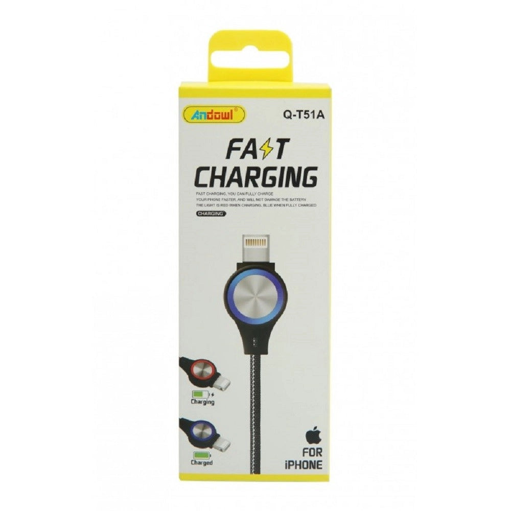 Trade Shop - Cavo Di Ricarica Rapida Veloce Per Iphone Lightning Con Luce Illuminazione Q-t51a -