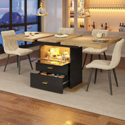 Tavolo da Pranzo Allungabile con LED ¨C MINIMAL ¨C 110/140x80x75 cm, 6 Persone