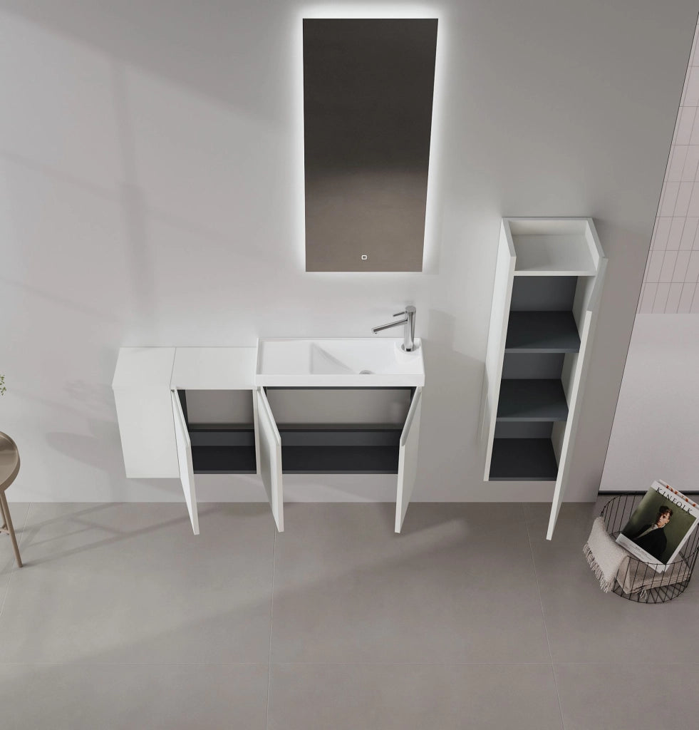 Mobile lavabo "Ferla 110" - 110 x 22 x 45 cm - Cashmere opaco