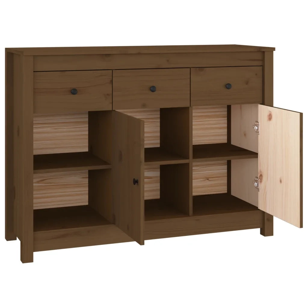 Credenza Marrone Ambrato 100x35x74 cm in Legno Massello di Pino