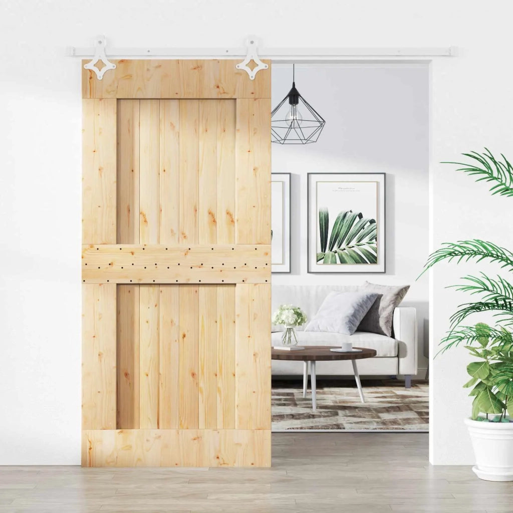 Porta scorrevole Naturale e Bianco 95 x 210 cm