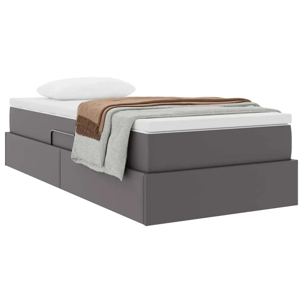 Letto con contenitore e materasso Grigio 90 x 190 cm