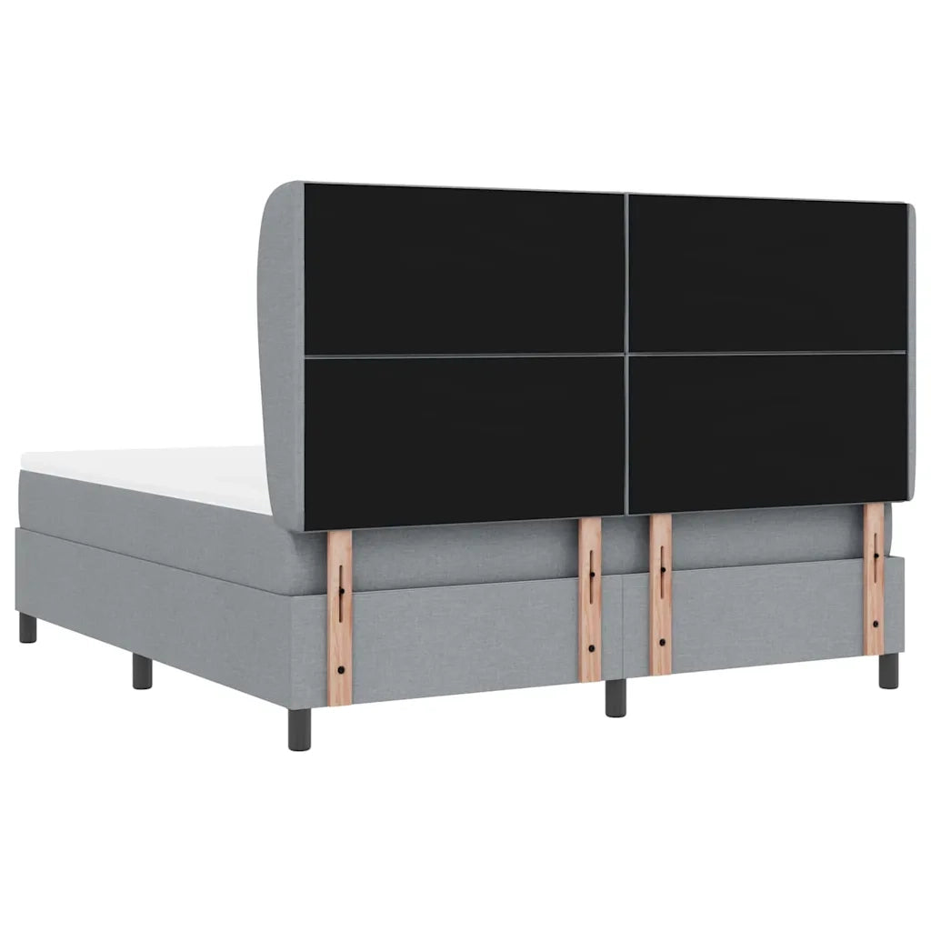 Letto a molle con testiera Grigio chiaro 180 x 200 cm Tessuto 3340641