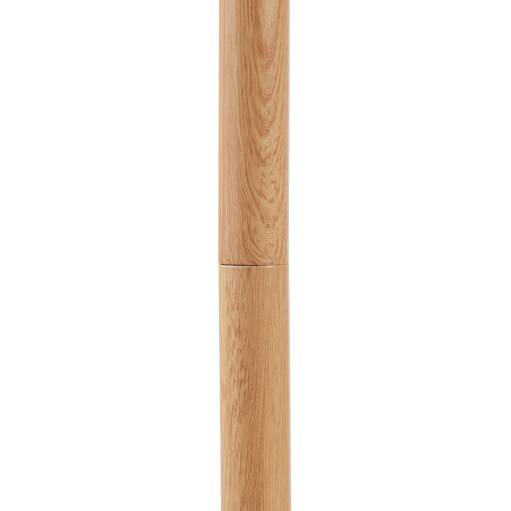 Lampada da Terra Banchory con Paralume a Cono Girevole e Braccio Regolabile - Effetto Legno/Bianco lux.pro