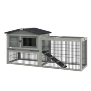 Gabbia per Piccoli Animali con Recinto Esterno ¨C Zephmum ¨C Grigio