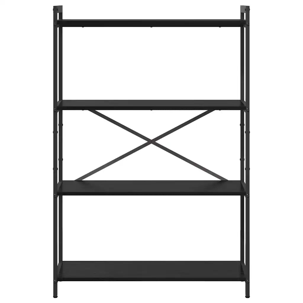 Libreria-Scaffale per Libri-Mobile di Stoccaggio Rovere Nero 80 x 30 x 120 cm Legno multistrato