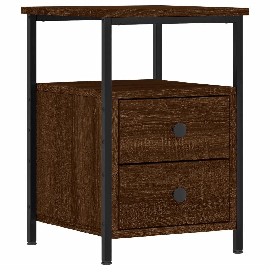 Comodini 2pz Rovere Marrone 34x35,5x50 cm in Legno Multistrato 826022