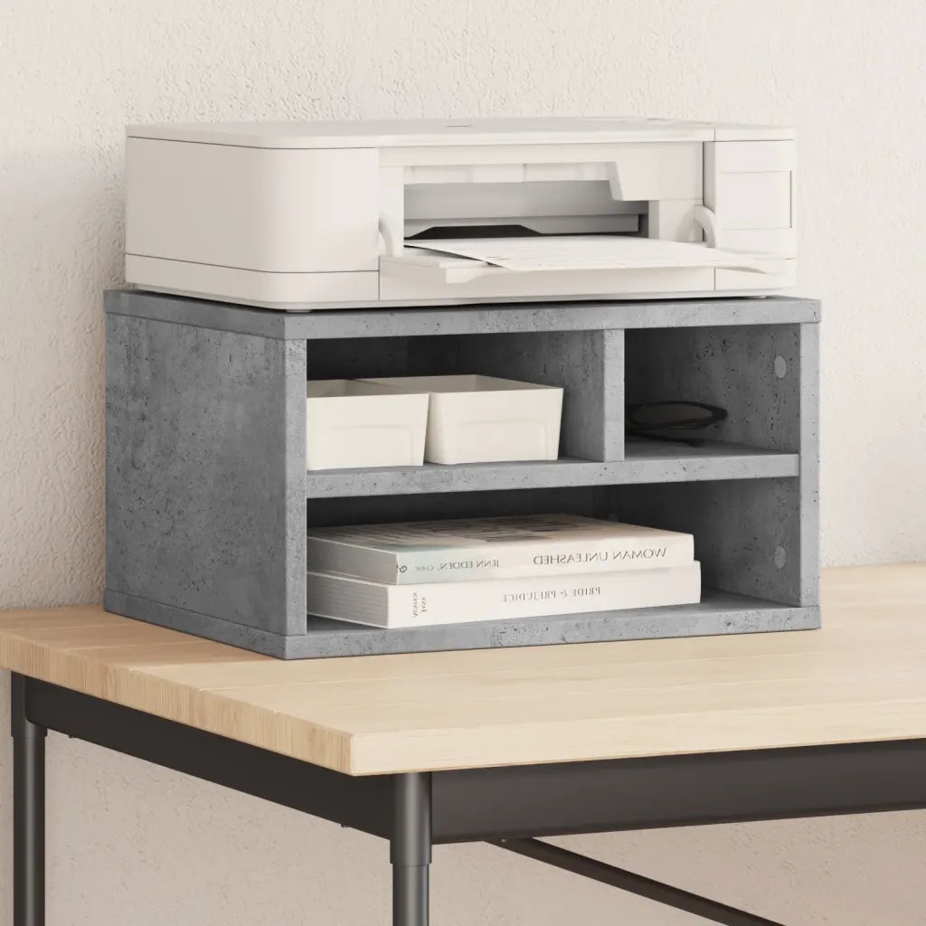 Supporto Stampante Grigio Cemento 40x32x22,5 Legno Multistrato 840600