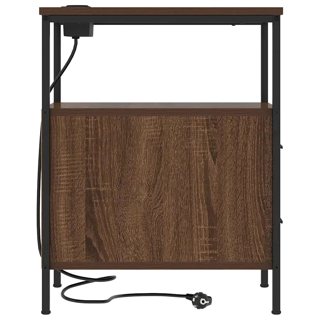 Armadio da Notte con cassetto Rovere Marrone 30 x 48 x 61 cm 859418