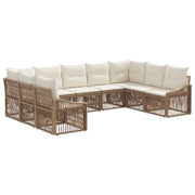 Set Divano da Giardino 9 pcs Beige polyrattan 3436110