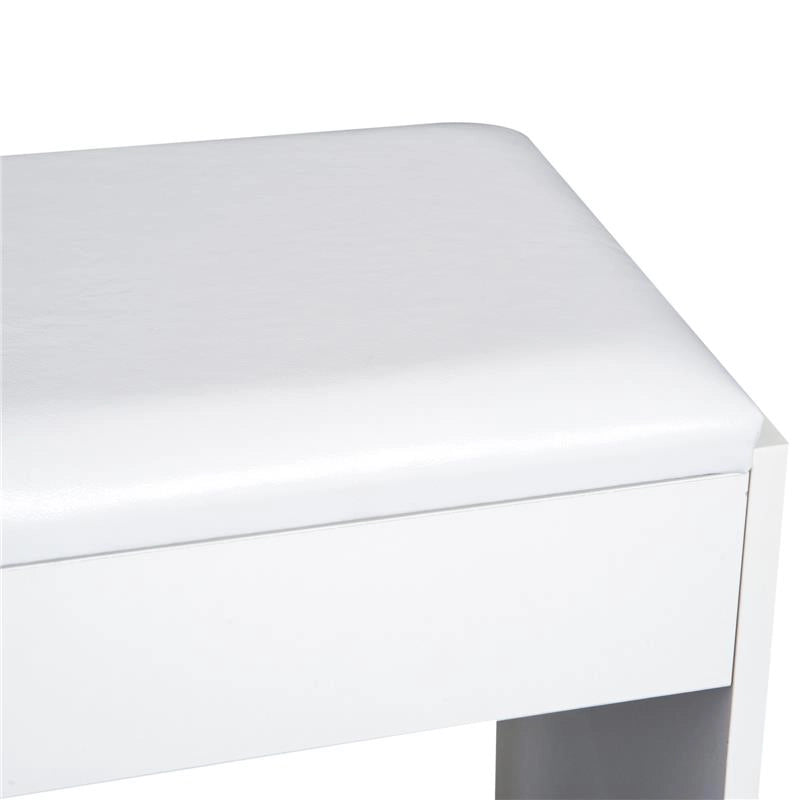 MOBILE TOLETTA CON SPECCHIO SGABELLO CASSETTO E TAVOLO CONSOLLE BIANCO 80 X 40 X 79 CM
