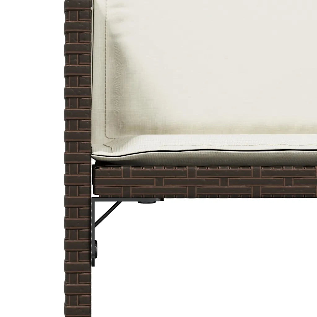 Sedie da Giardino con Cuscini 4 pz | Sedie da Esterno Marroni in Polyrattan