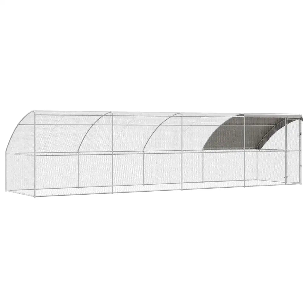Gabbia per polli 4 pcs Argento 800 x 200 x 200 cm Acciaio e PE