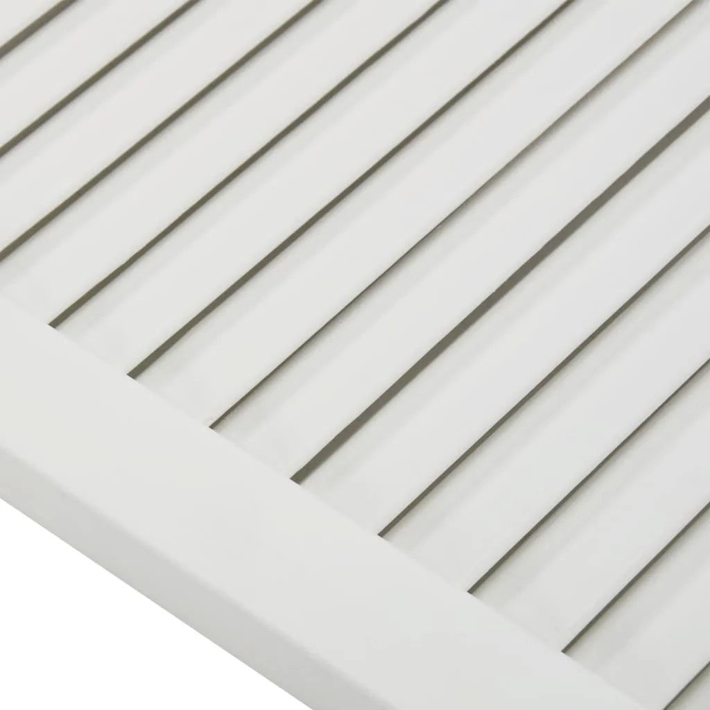 Set di 4 ante in legno massello di pino ante a persiana ante per armadi ante per scaffali rivestimento per armadi guardaroba bianco 99,3 x 39,4 cm 02_0003935