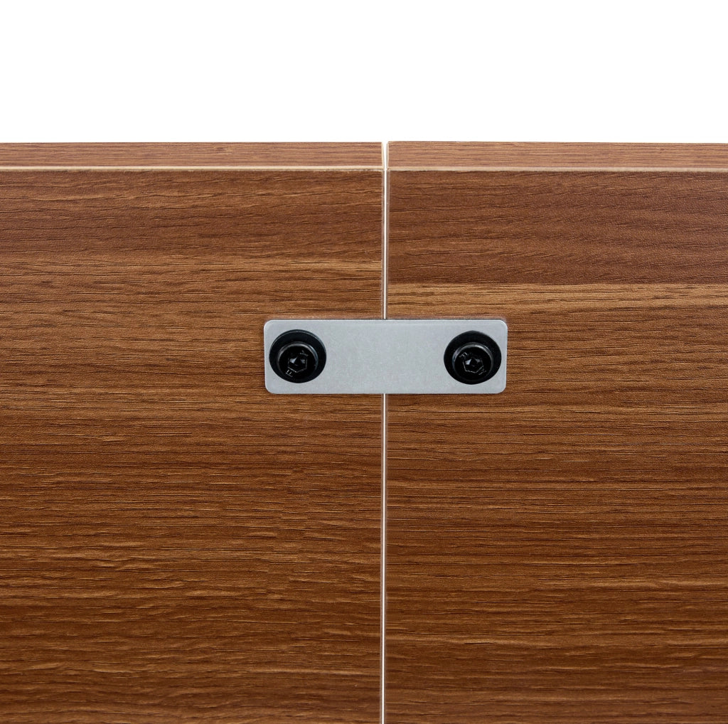 Tavolo da pranzo 160x90x76 cm con ripiano integrato in MDF e metallo nero e noce