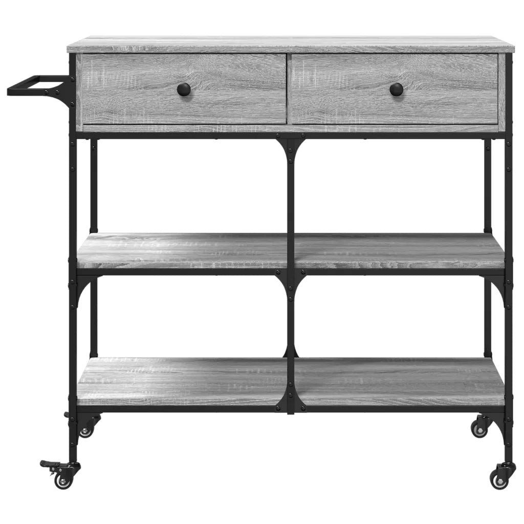 Carrello Cucina-Scaffale per Cucina Grigio Sonoma 105x42x95 cm in Legno Multistrato