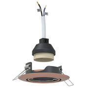 Set di 6 faretti da incasso design minimalista angolo regolabile 9 x 9 x 2,5 cm metallo ramato 02_0058277