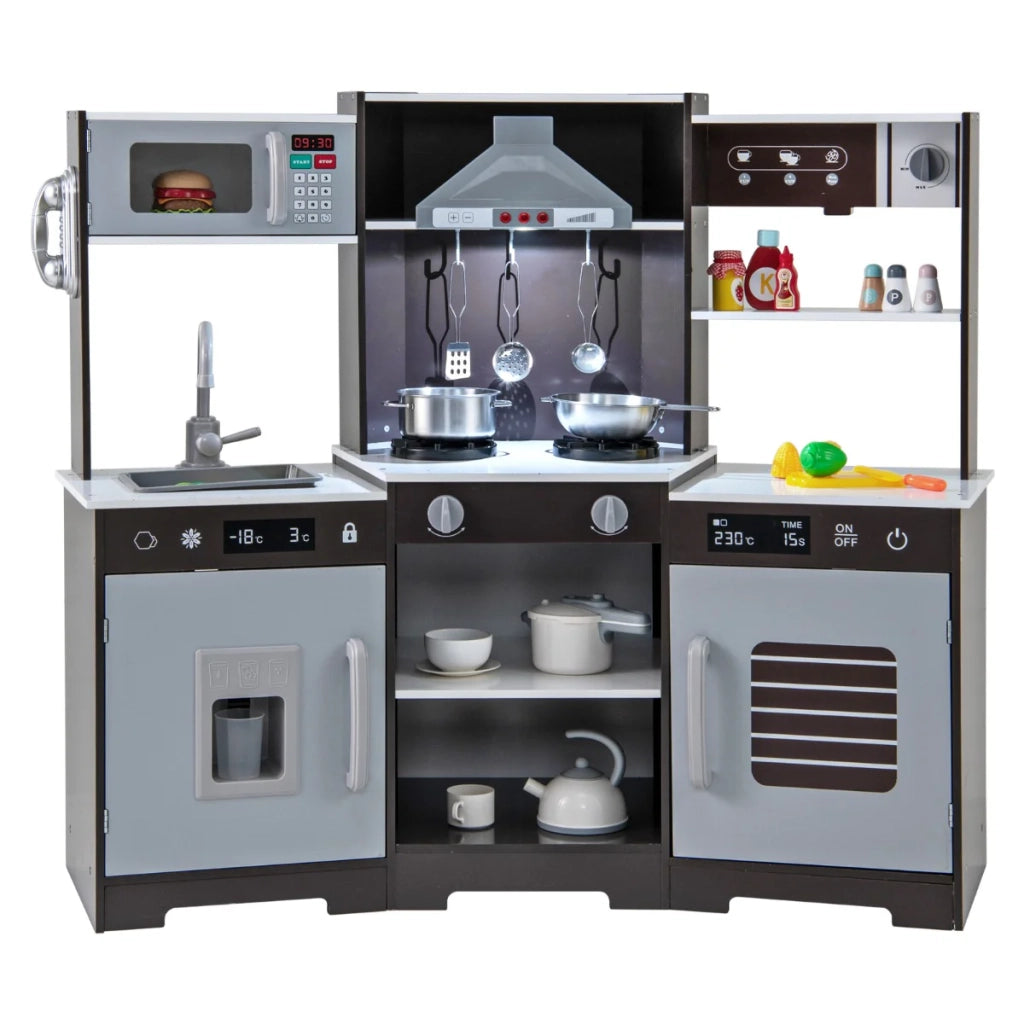 Cucina giocattolo per bambini 110 x 43 x 92 cm con effetti sonori e luminosi stile moderno MDF marrone 20_0011609