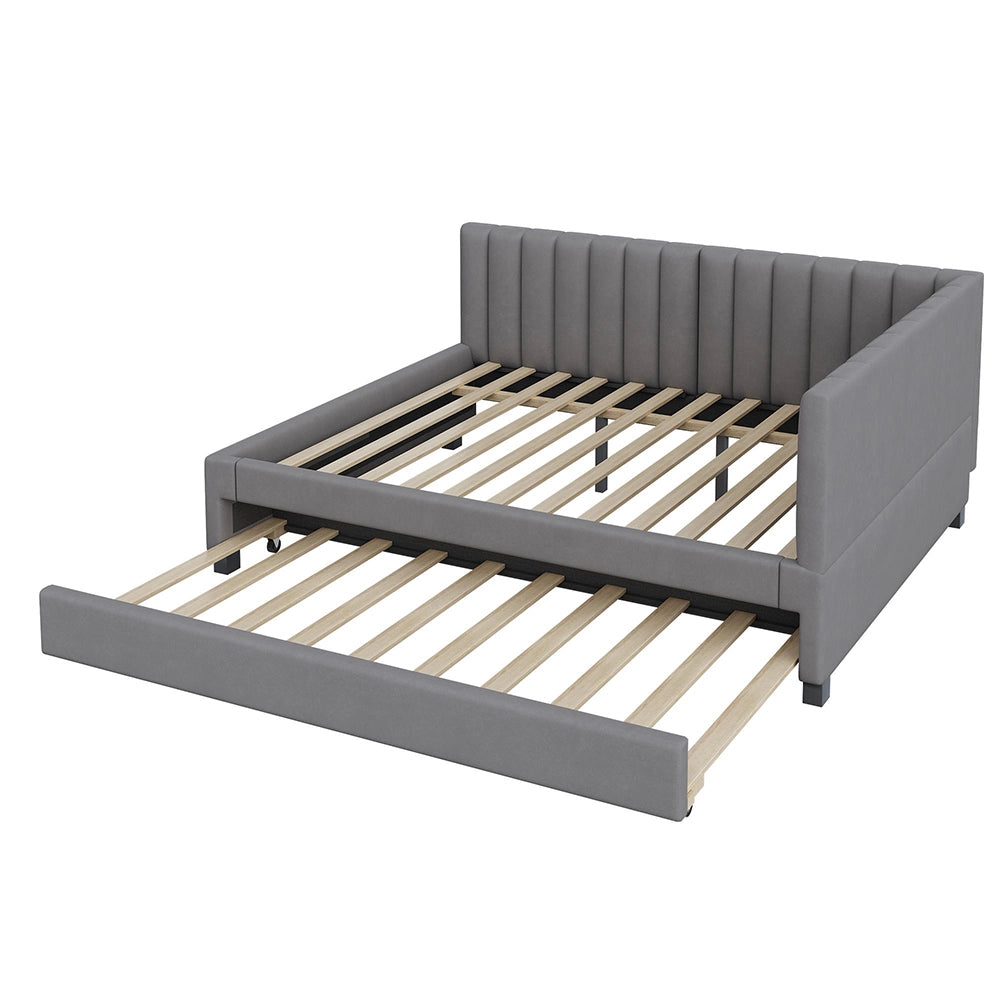 Divano letto - Xylo - 140x200 cm multifunzione velluto grigio
