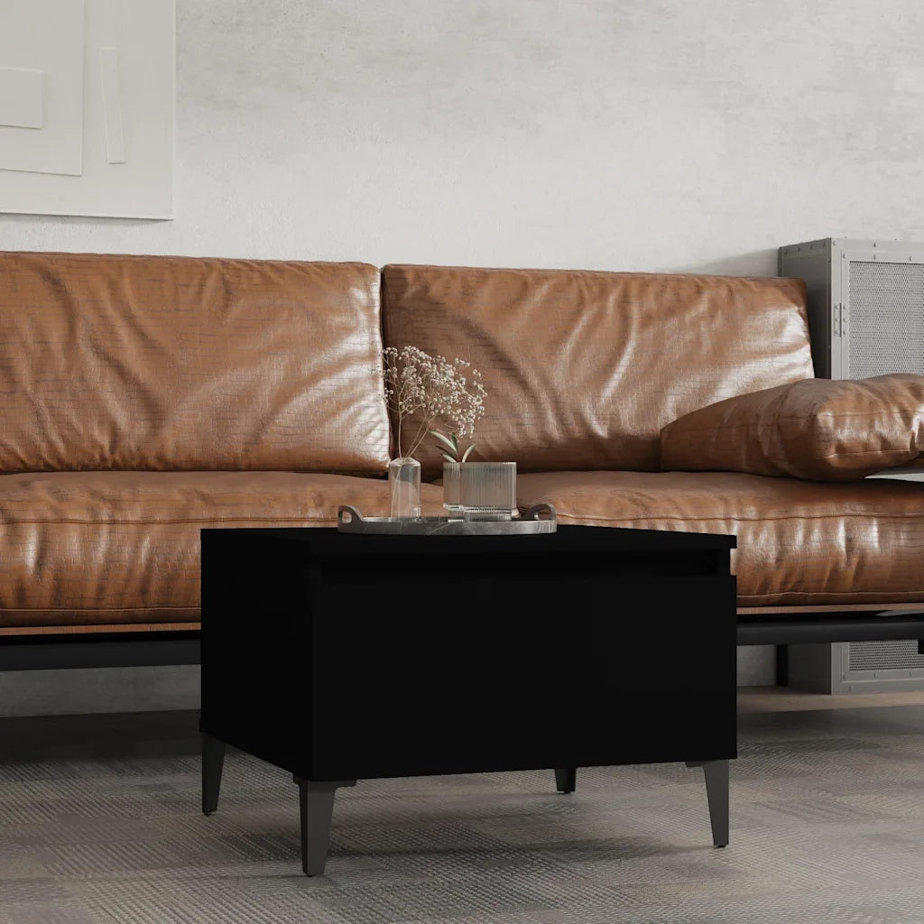 Tavolino | Tavolo laterale Nero 50x46x35 cm in Legno Multistrato