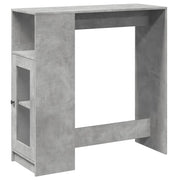 Tavolo Bar con Rastrelliera Grigio 101x40x103,5 cm Multistrato
