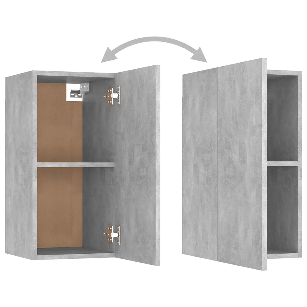 Set Mobile Porta TV 8 pz Grigio Cemento in Truciolato