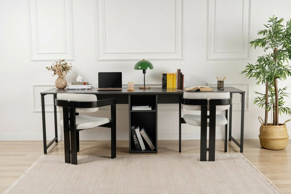 Scrivania Violet, Scrittoio multiuso, Tavolo per ufficio porta PC, Piano di lavoro, 240x60 h74 cm, Antracite