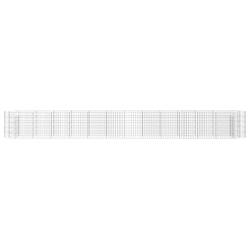 Aiuola rialzata in gabbione di ferro zincato 470 x 50 x 50 cm Argento 02_0039921