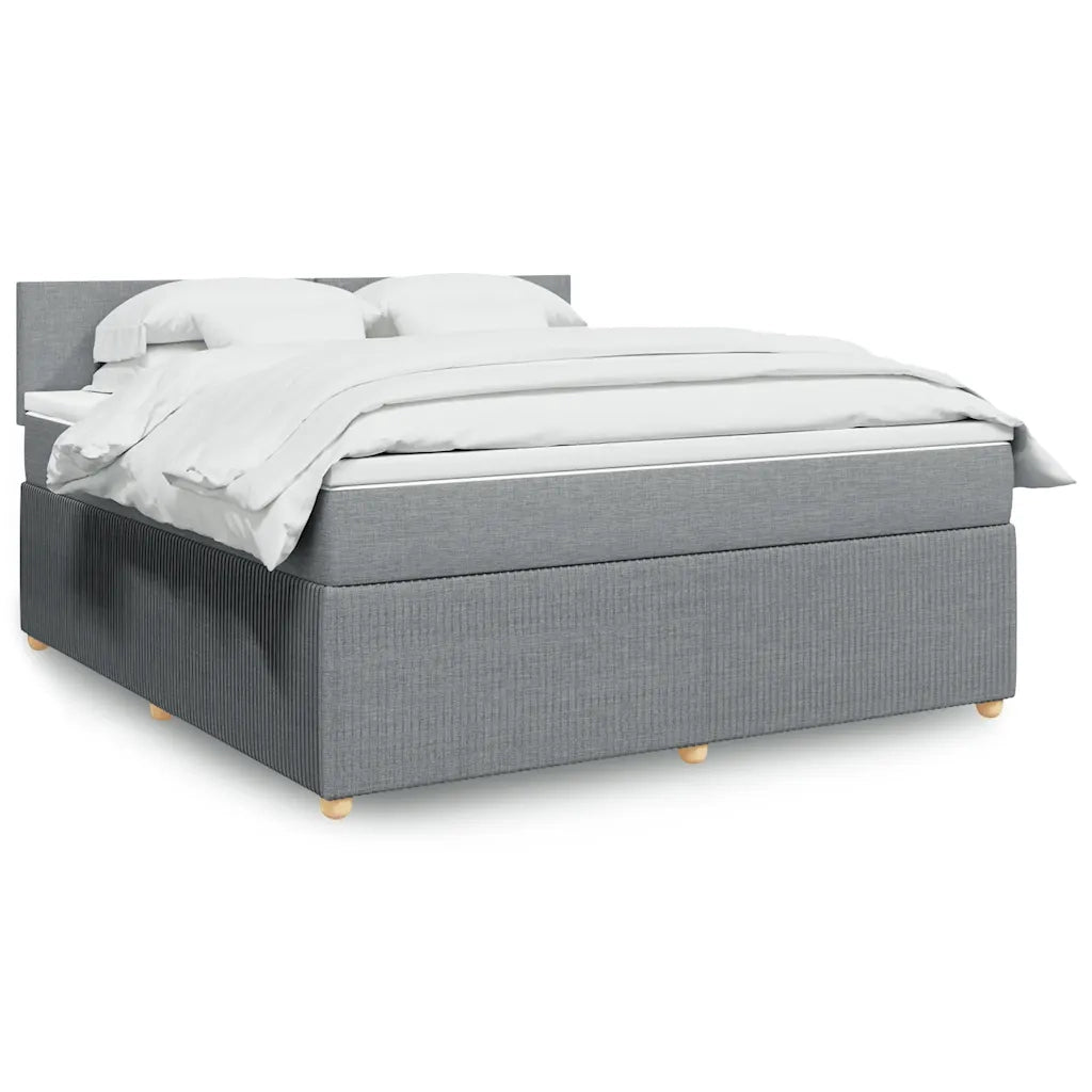 Giroletto a Molle con Materasso Grigio Chiaro180x200 cm Tessuto