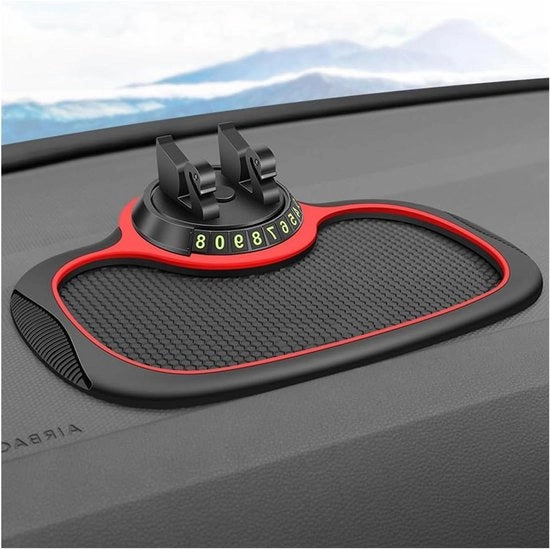 Matte antislip per supporto di smartphone in auto console centrale - supporto smartphone per cruscotto - bordo rosso.