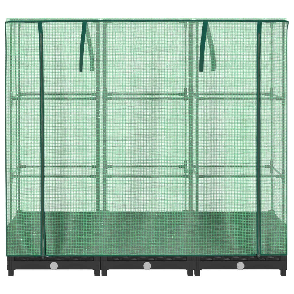 Aiuola rialzata/fioriera con copertura effetto rattan 120 x 40 x 123 cm nero 02_0038735