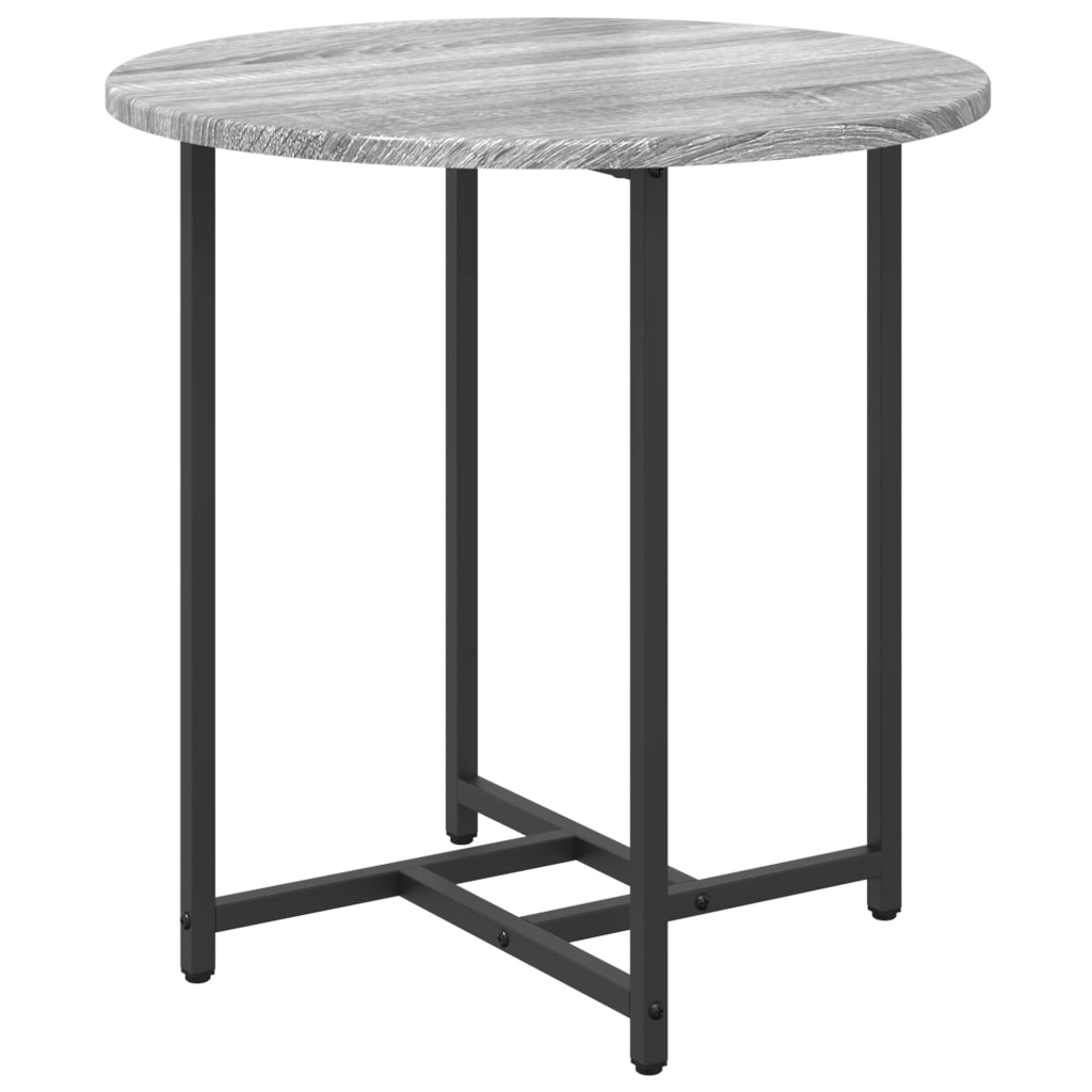 Tavolino 2 pz Grigio Sonoma in Legno Ingegnerizzato e Metallo