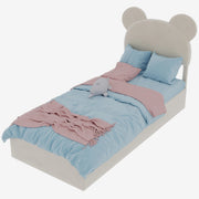 Letto Contenitore 90x200 cm; Letto Singolo - Box con Sollevamento Pneumatico - Beige