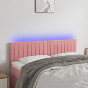 Testiera a LED Rosa 144x5x78/88 cm in Velluto 3121903