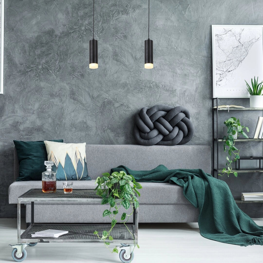Lampada a sospensione tubo GU10 1 luce rovere/nero Toras