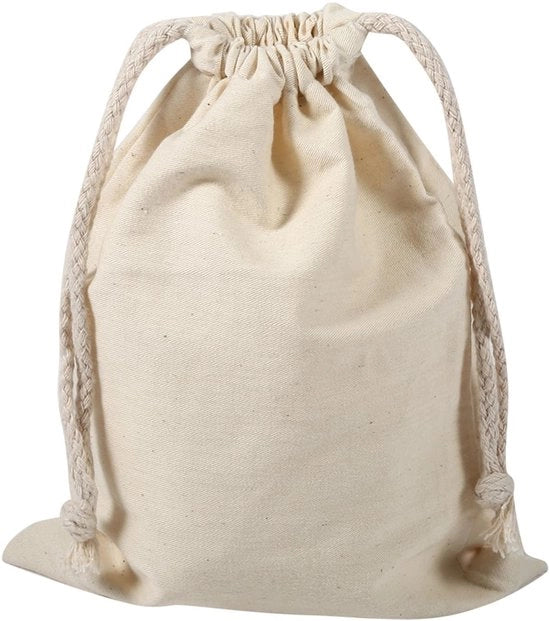 Set di 2 Borse di Stoccaggio in Cotone 30 x 40 cm - Eco-Friendly - Corda di Trasporto - Controllo dell'Odore - Borse di Stoccaggio