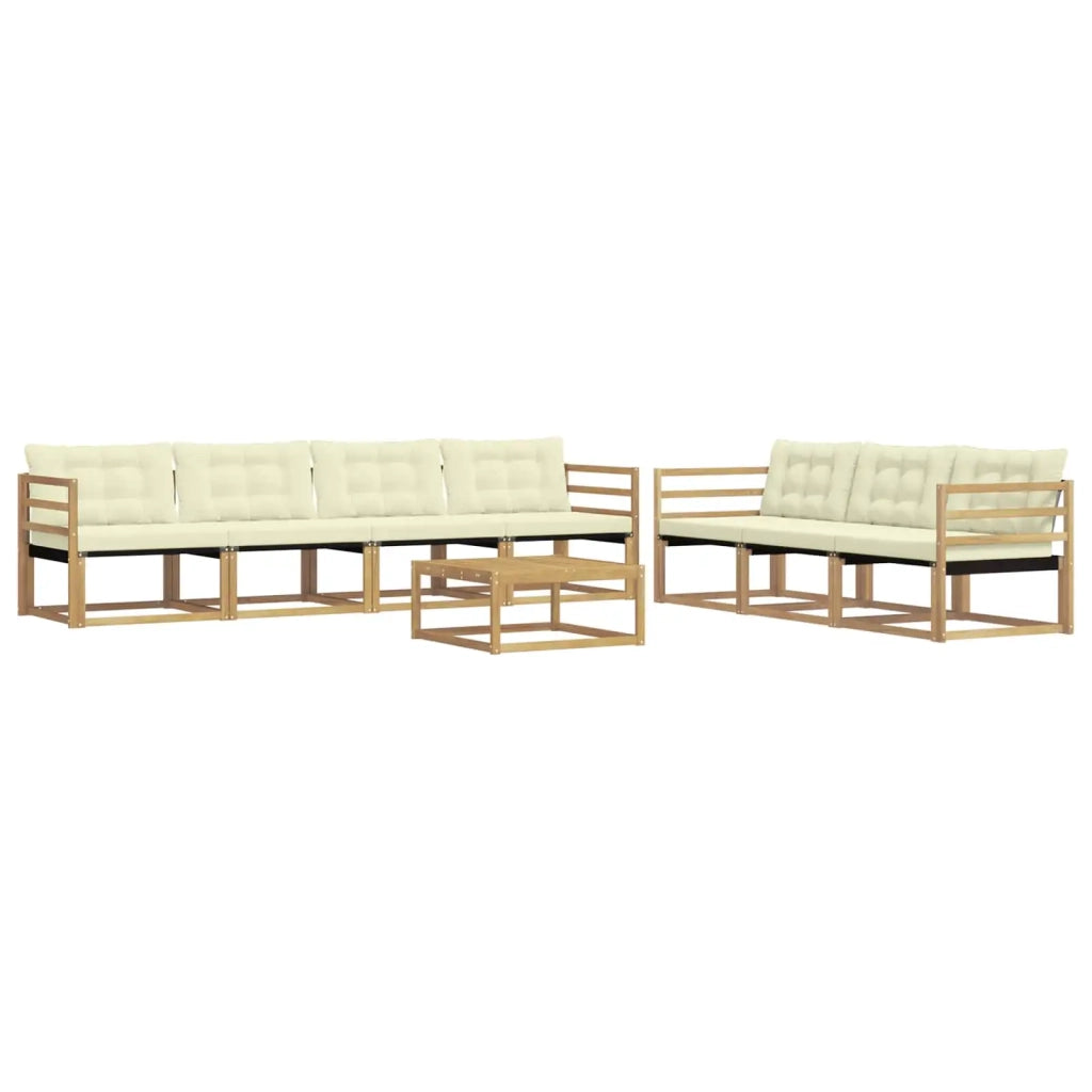 Set di divani da esterno 8 pcs Bianco e Crema 3388480