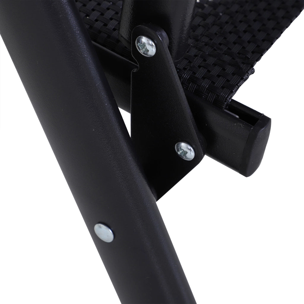 OKWISH Sedia da Campeggio Pieghevole Set da 2 con Braccioli, Design Ergonomico, Metallo e Textilene, Nero, 58 × 64 × 94 cm