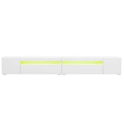Mobile TV moderno con illuminazione LED - Zephmum- 240cm pannello lucido bianco