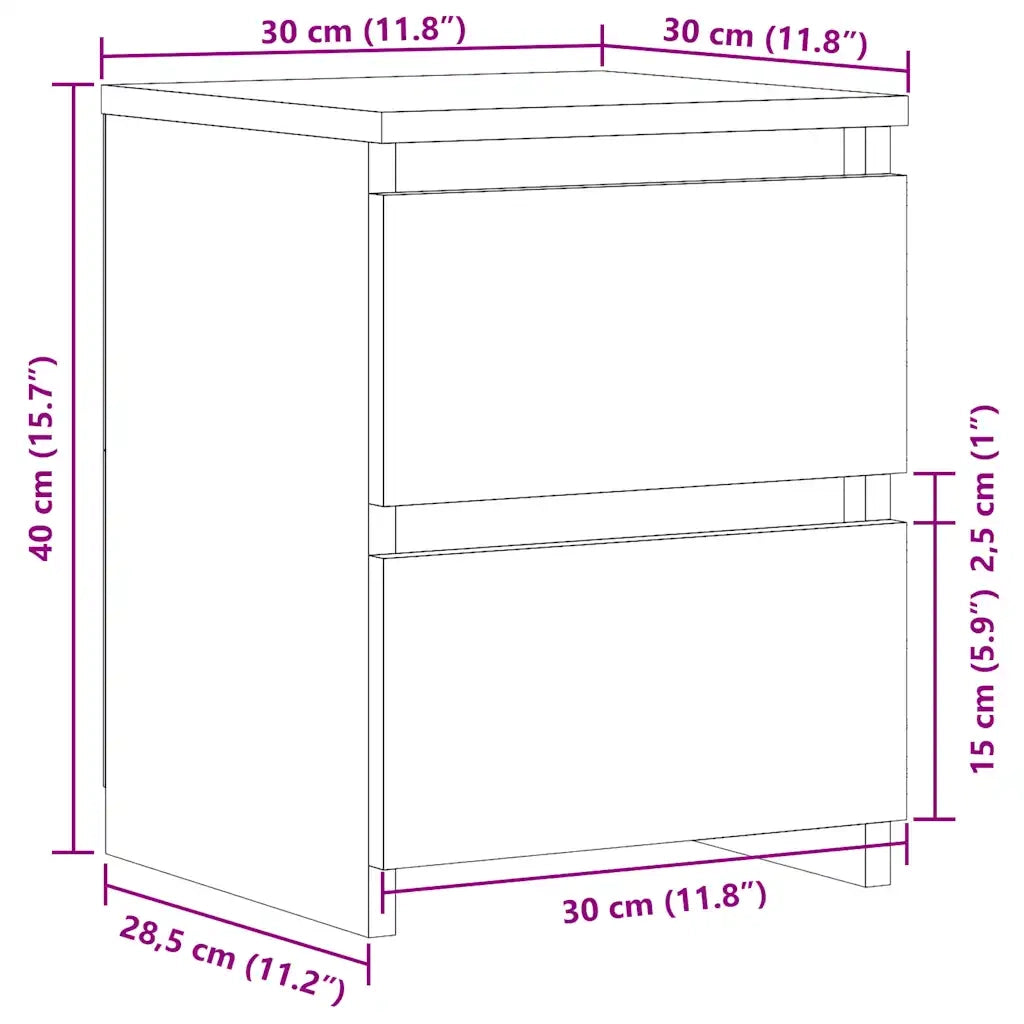 Comodino Legno Antico 30x30x40 cm in Legno Multistrato