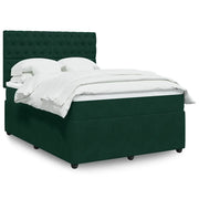 Giroletto a Molle con Materasso Verde Scuro 140x200 cm Velluto 3292367