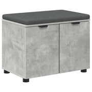 Panca per ingresso con cuscino Grigio Cemento 60 x 38 x 46 cm