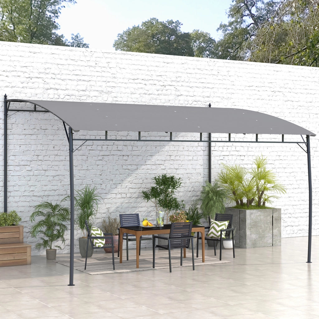 Gazebo Pergola ¨C zephmum ¨C Grigio Scuro Metallo Poliestere 400x296x262 cm