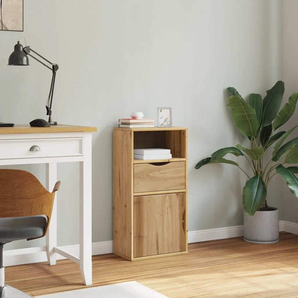 Armadietto Laterale con Cassetto ODDA 40x24x79 cm Legno di Pino 4103599