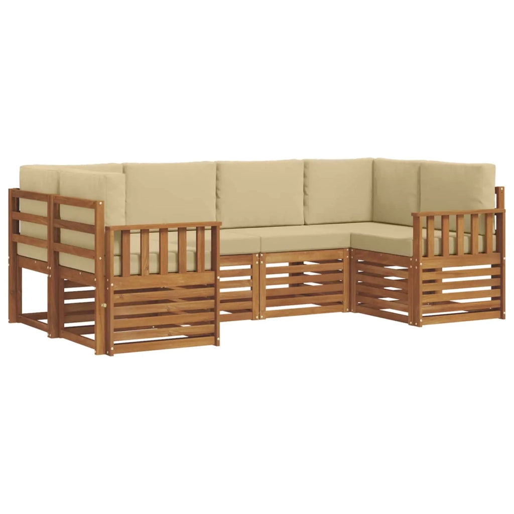 Set di divani da esterno 6 pz Naturale 3375363