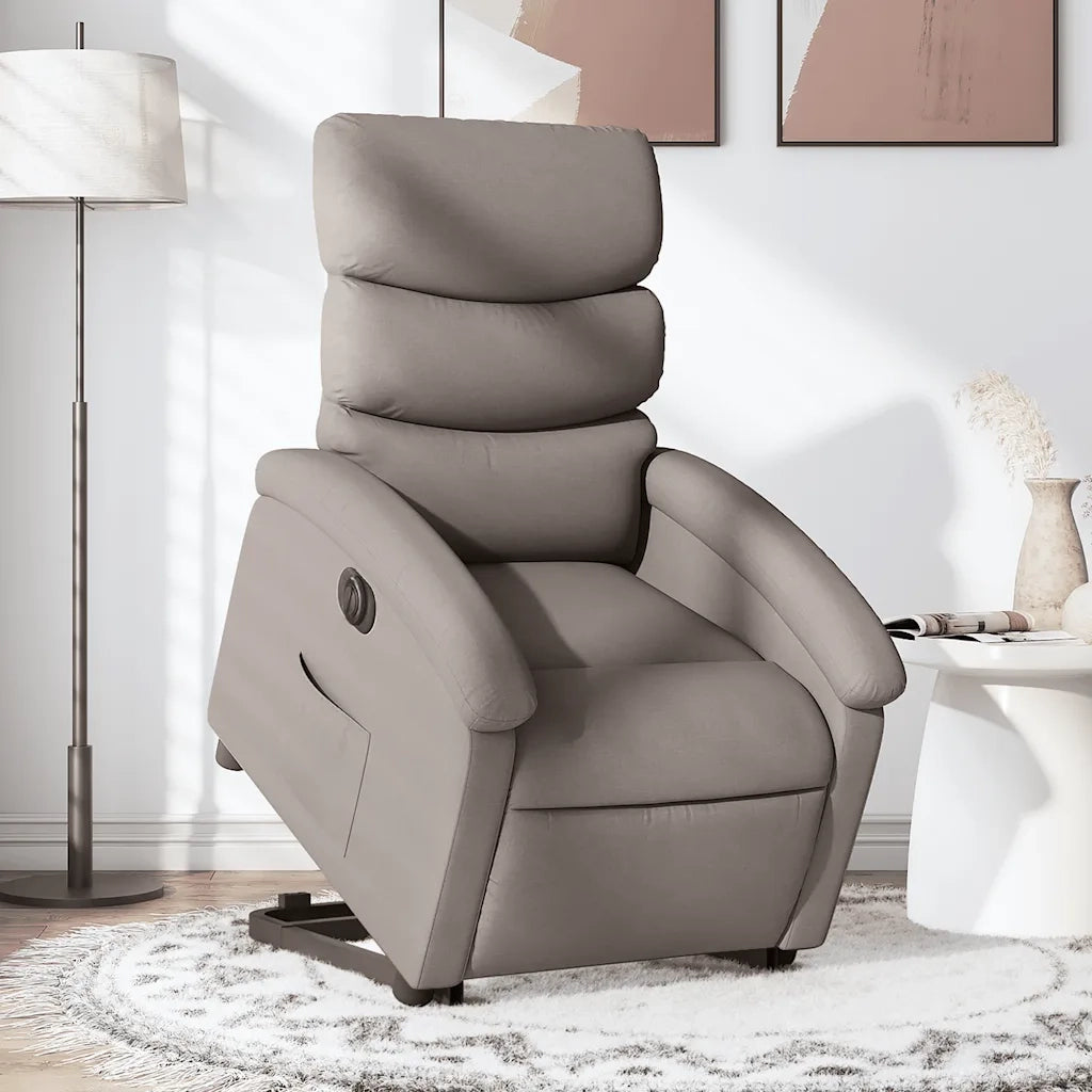 Poltrona | Sedia Relax Alzapersona Reclinabile Elettrica Tortora in Tessuto