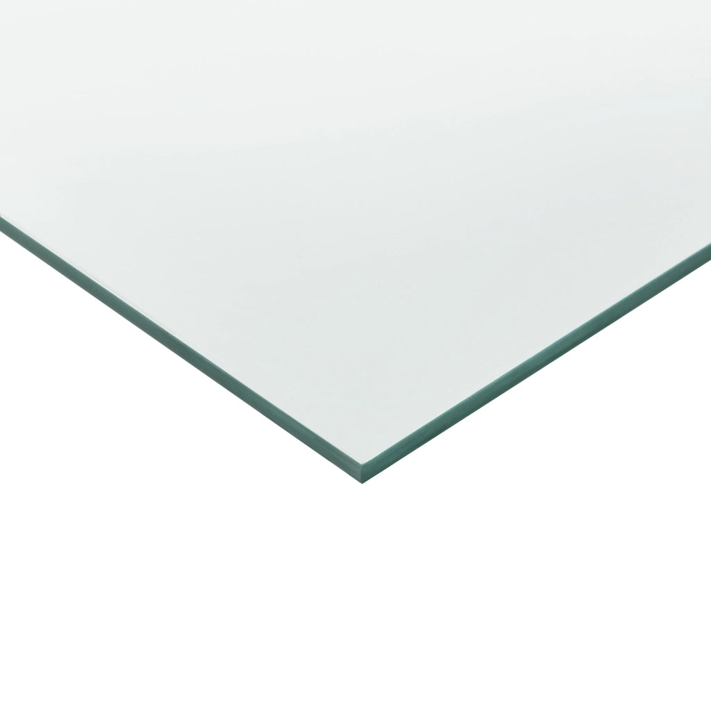 Piano a Rettangolo Circolare in Vetro Glasgow 850 x 750 mm per Tavoli 'Fai da te' Protezione Pavimento Stufa - Trasparente [neu.haus]