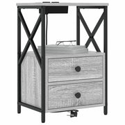 Set di 2 Comodini | Armadio da Notte | Mobiletto da notte Grigio Sonoma 40 x 31 x 60 cm